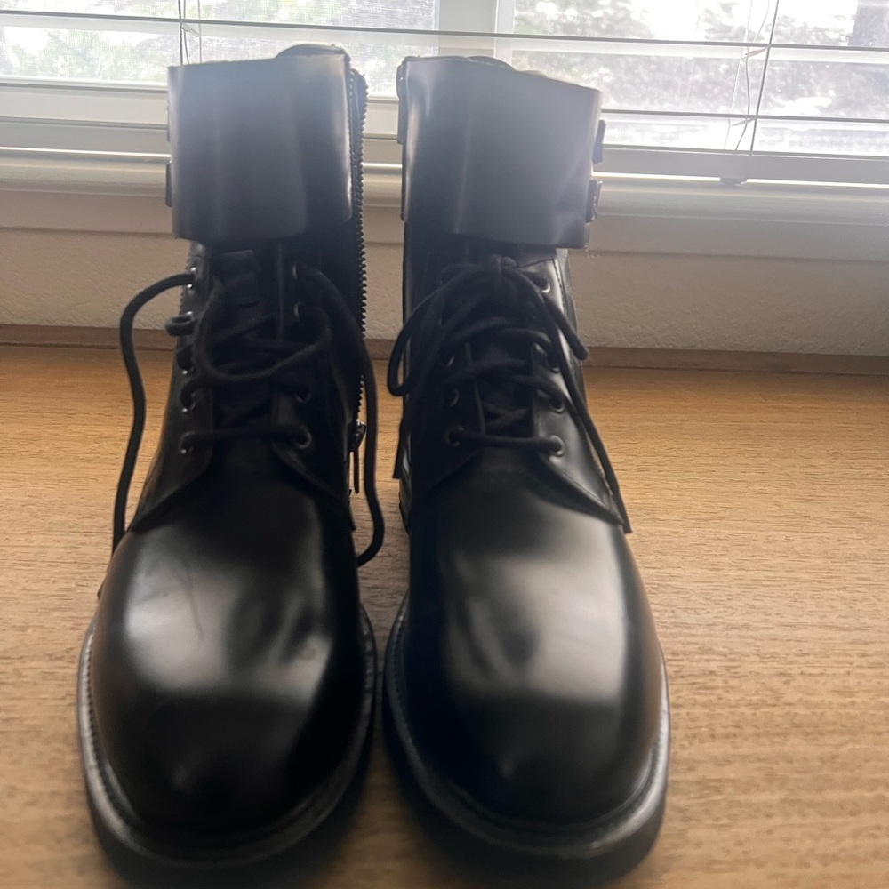 All Saints Black Combat Brigade Boots with Chunky Sole